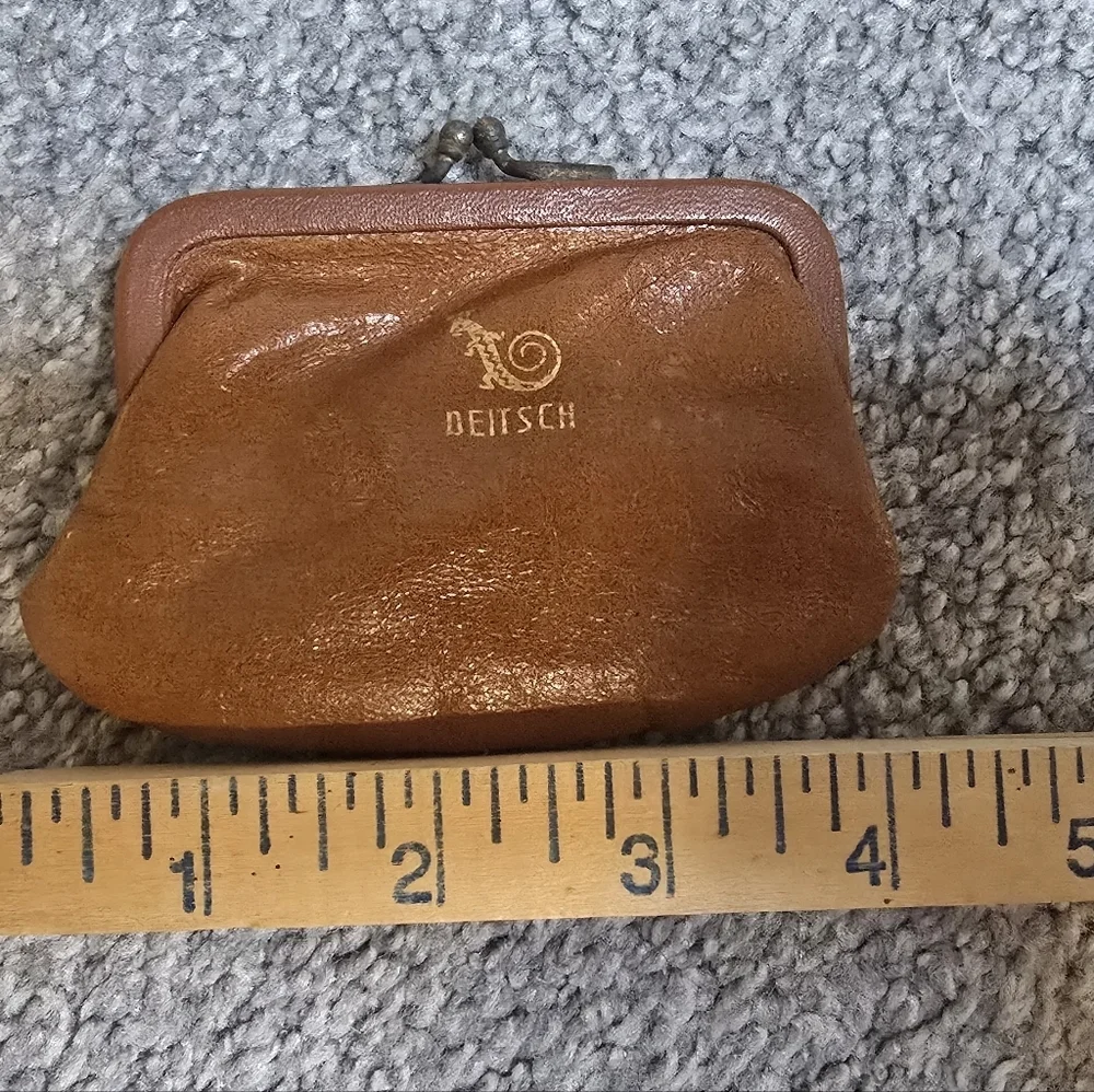 Beitsch Vintage Leather Coin Purse Cognac Color